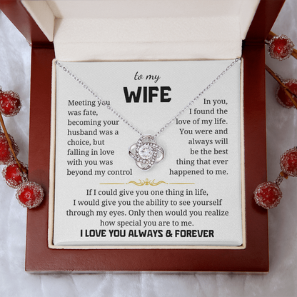 To My Wife Love Knot Necklace