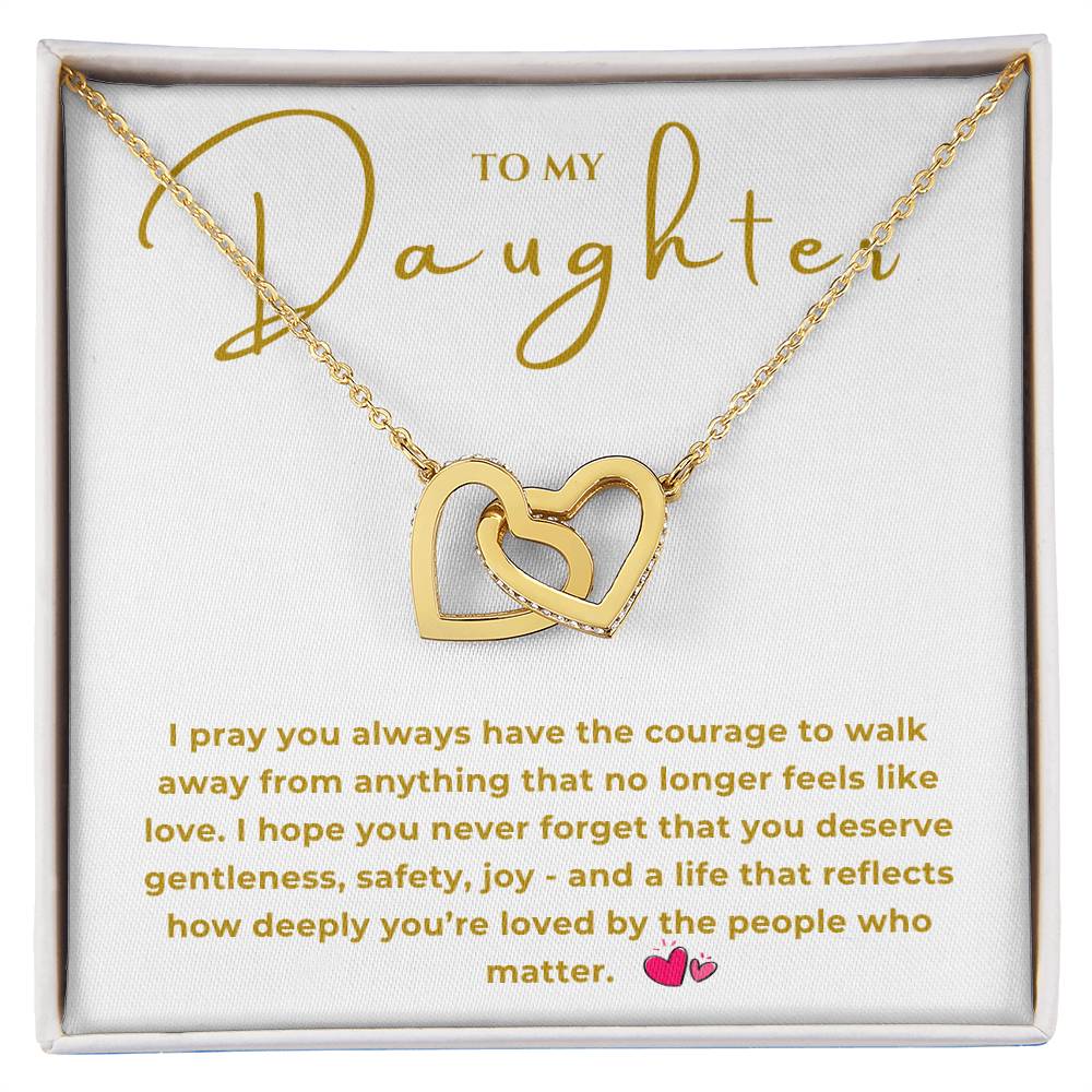 To My Daughter Interlocking Hearts Necklace