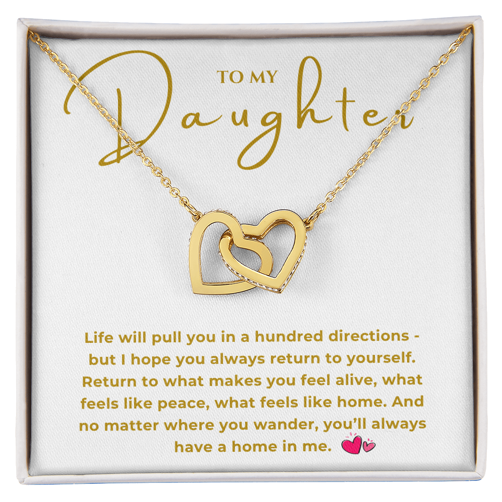 To My Daughter Interlocking Hearts Necklace