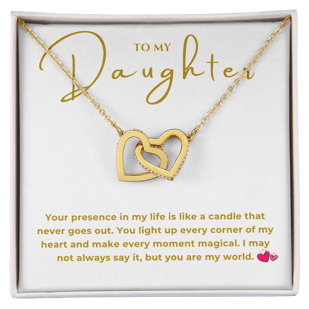 To My Daughter Interlocking Hearts Necklace
