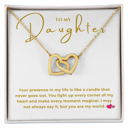 To My Daughter Interlocking Hearts Necklace