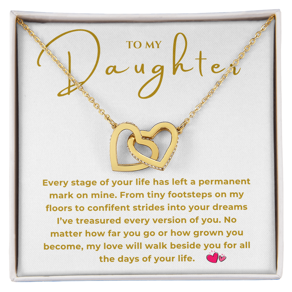 To My Daughter Interlocking Hearts Necklace