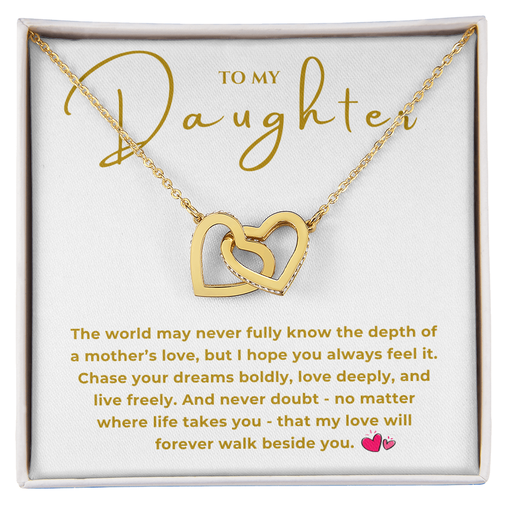 To My Daughter Interlocking Hearts Necklace