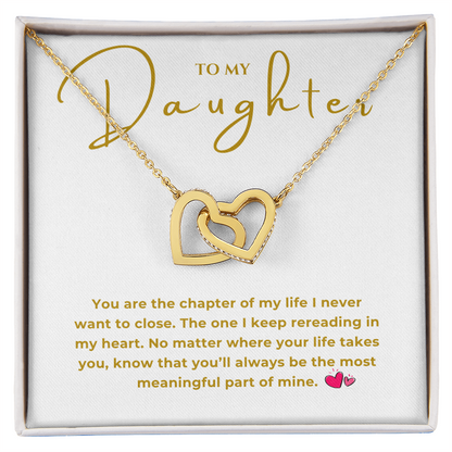 To My Daughter Interlocking Hearts Necklace