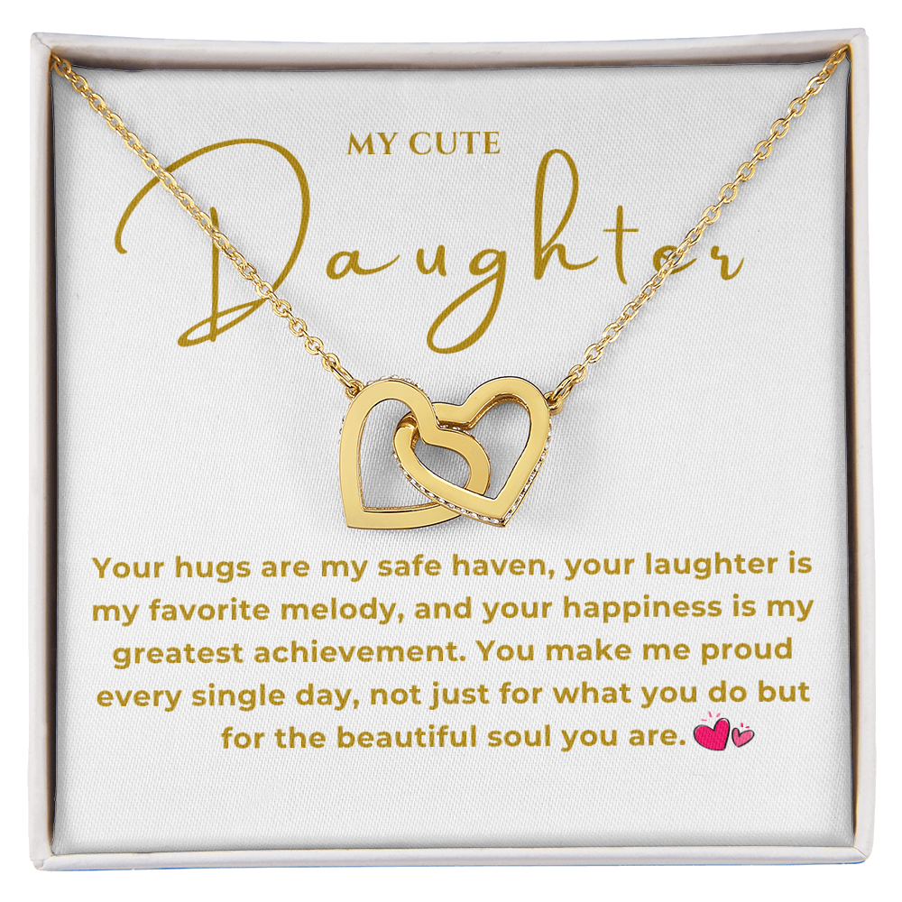 To My Daughter Interlocking Hearts Necklace