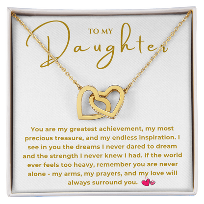 To My Daughter Interlocking Hearts Necklace