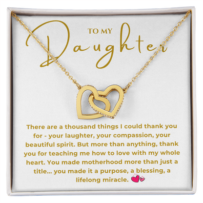 To My Daughter Interlocking Hearts Necklace