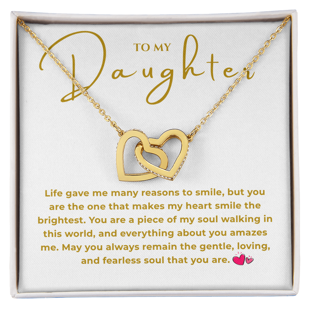 To My Daughter Interlocking Hearts Necklace