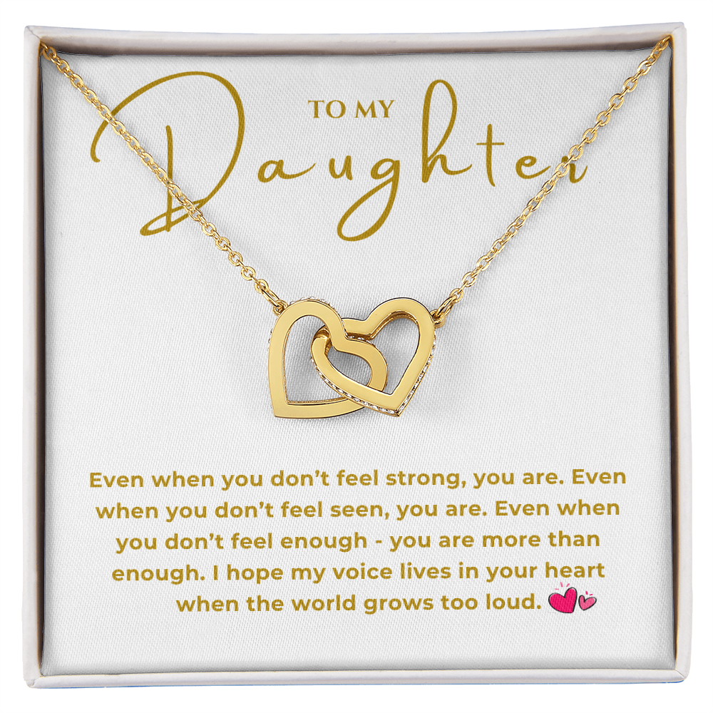 To My Daughter Interlocking Hearts Necklace