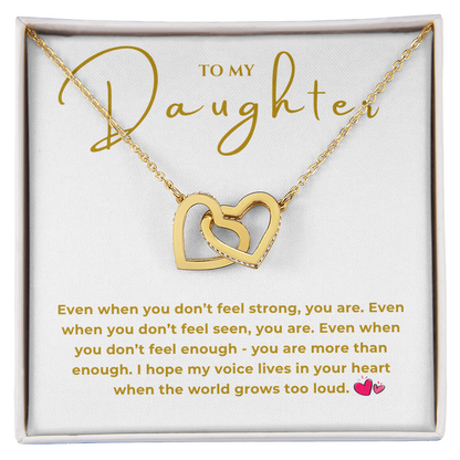 To My Daughter Interlocking Hearts Necklace