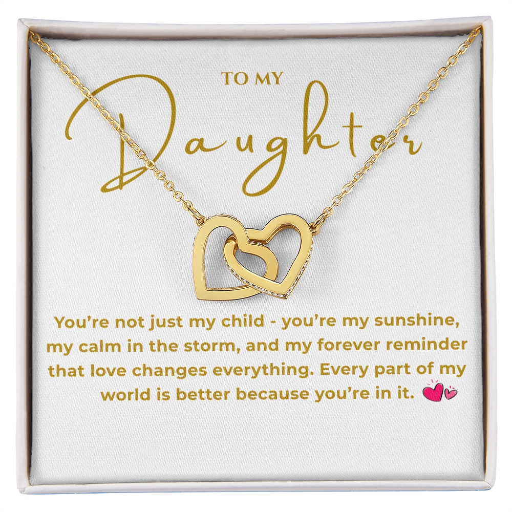 To My Daughter Interlocking Hearts Necklace