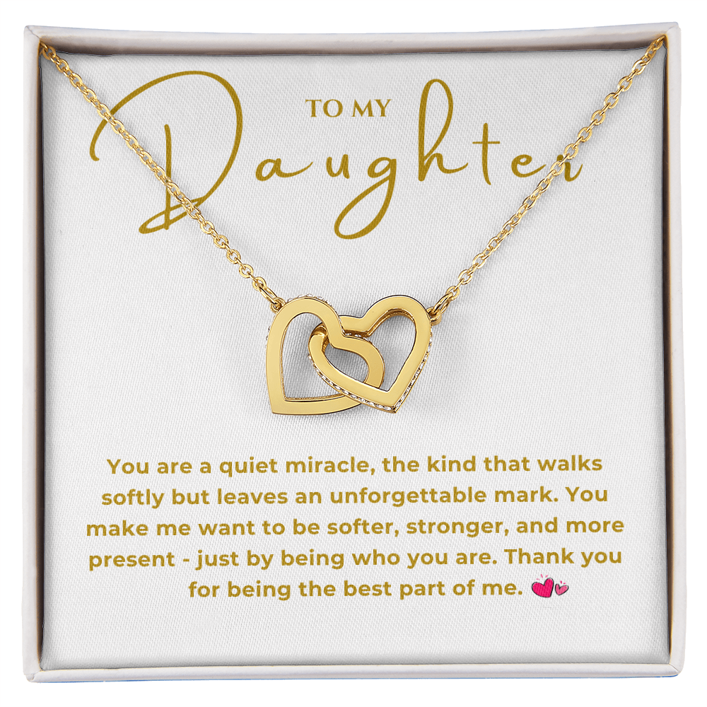 To My Daughter Interlocking Hearts Necklace
