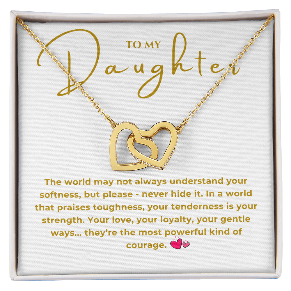 To My Daughter Interlocking Hearts Necklace