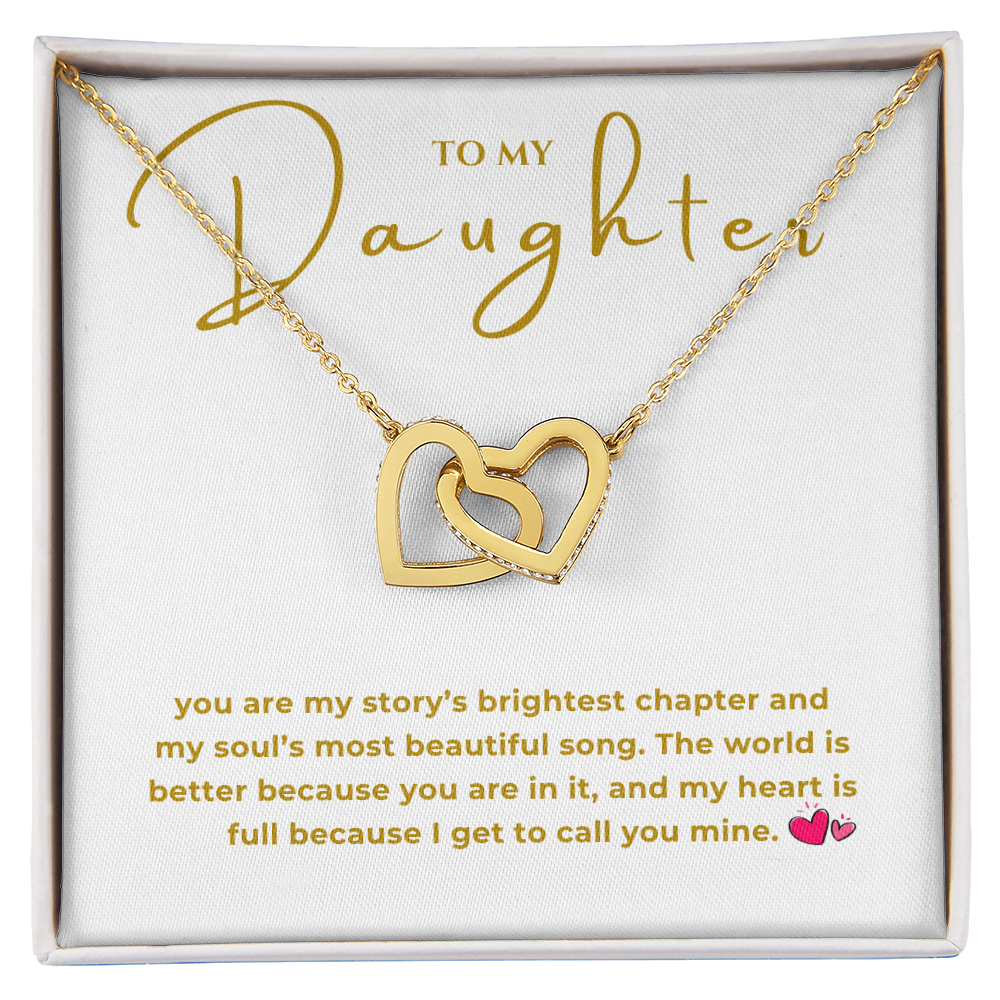 To My Daughter Interlocking Hearts Necklace