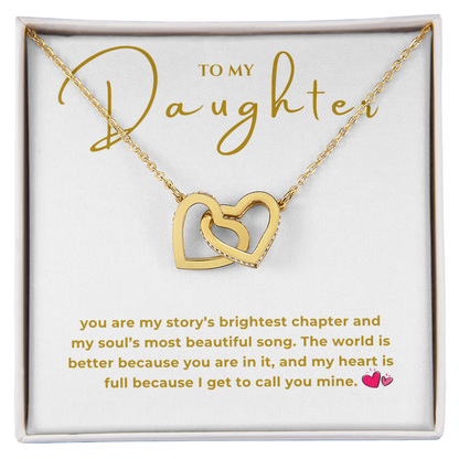 To My Daughter Interlocking Hearts Necklace