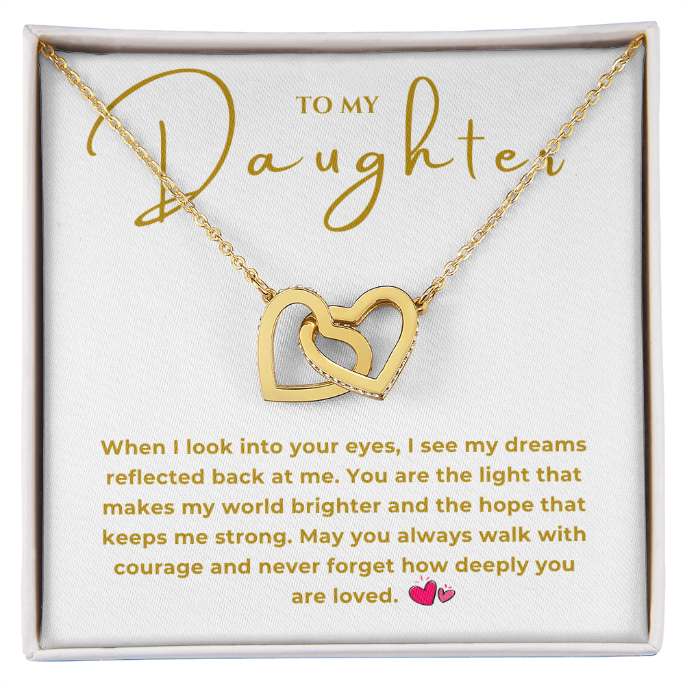 To My Daughter Interlocking Hearts Necklace