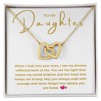 To My Daughter Interlocking Hearts Necklace