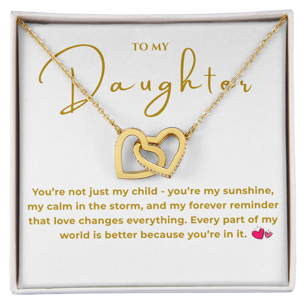 To My Daughter Interlocking Hearts Necklace