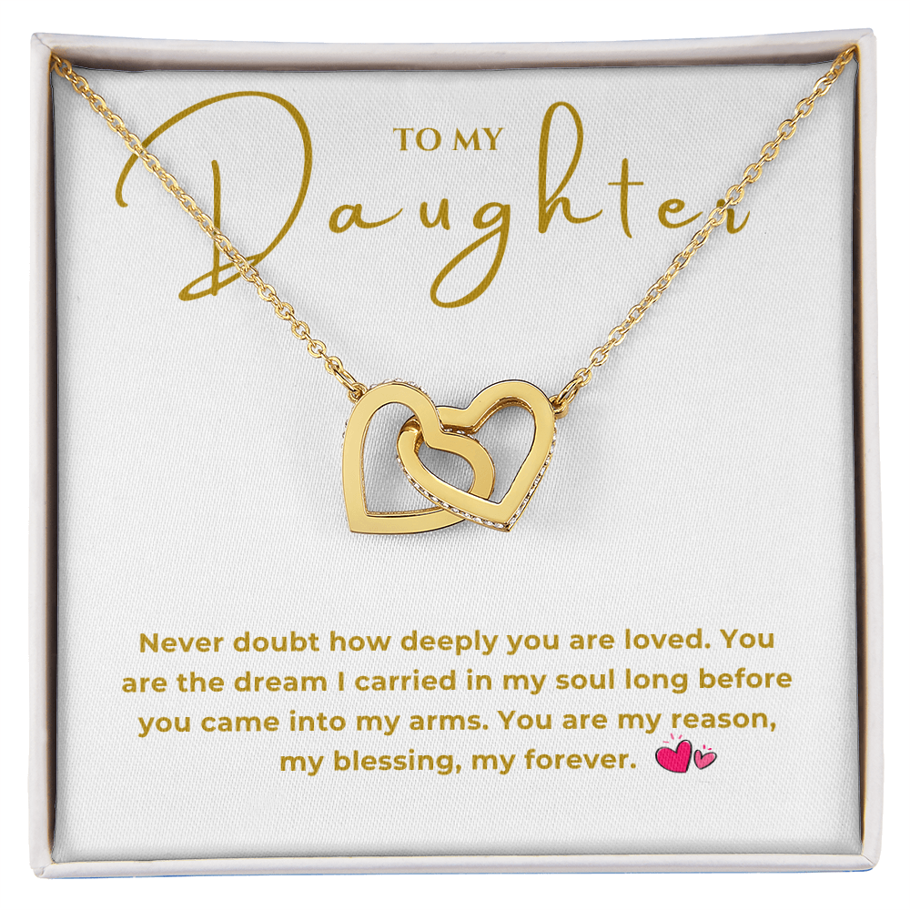 To My Daughter Interlocking Hearts Necklace