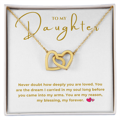 To My Daughter Interlocking Hearts Necklace