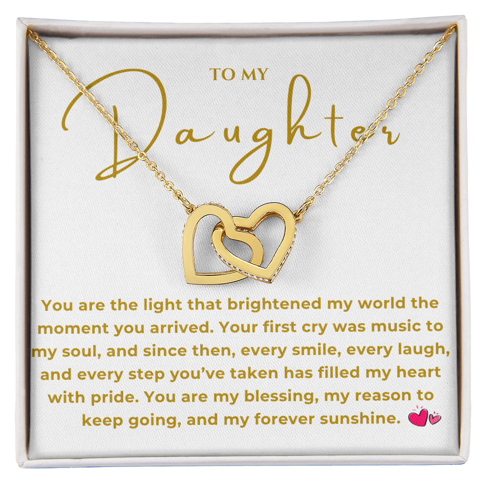 To My Daughter Interlocking Hearts Necklace