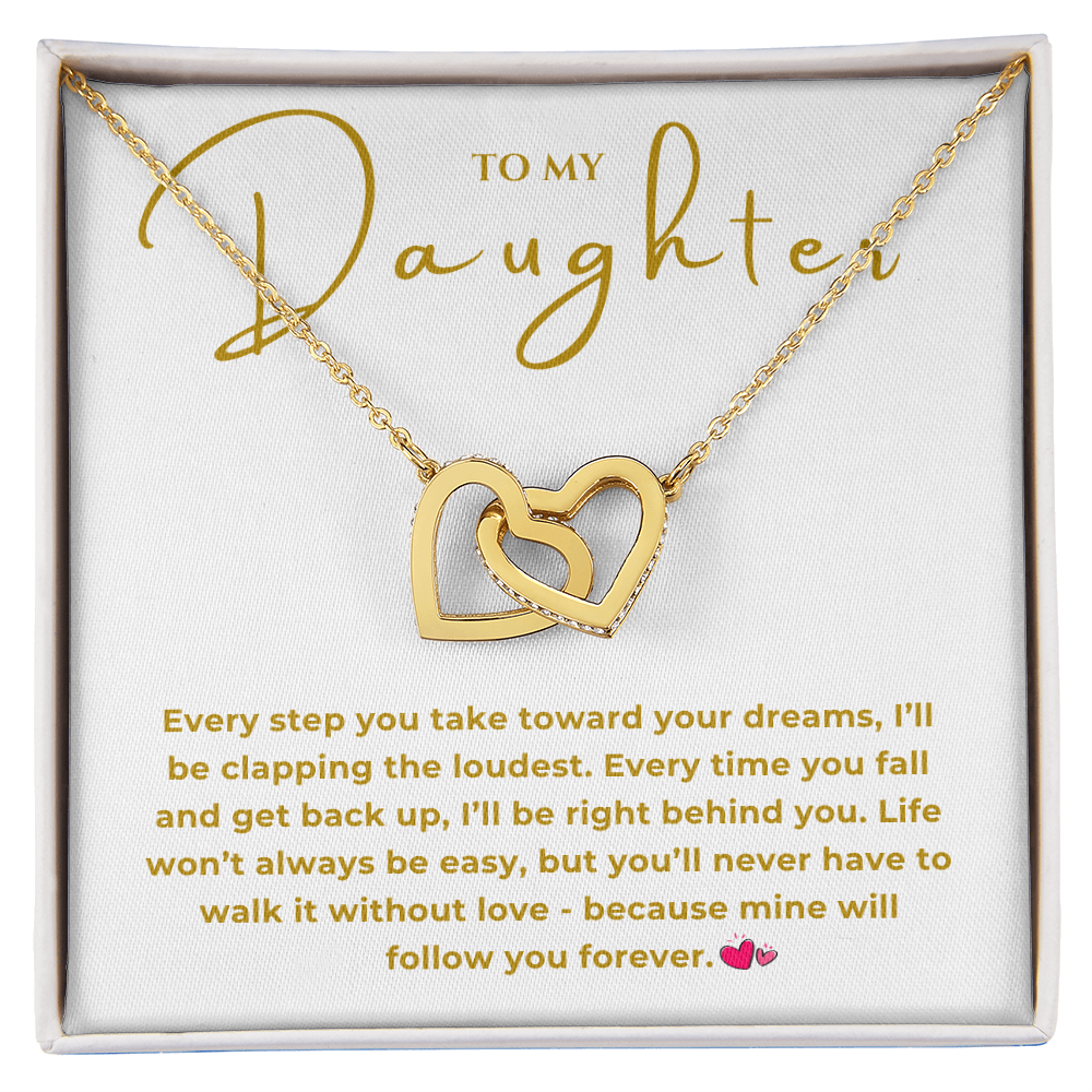 To My Daughter Interlocking Hearts Necklace