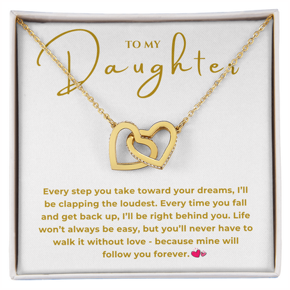 To My Daughter Interlocking Hearts Necklace