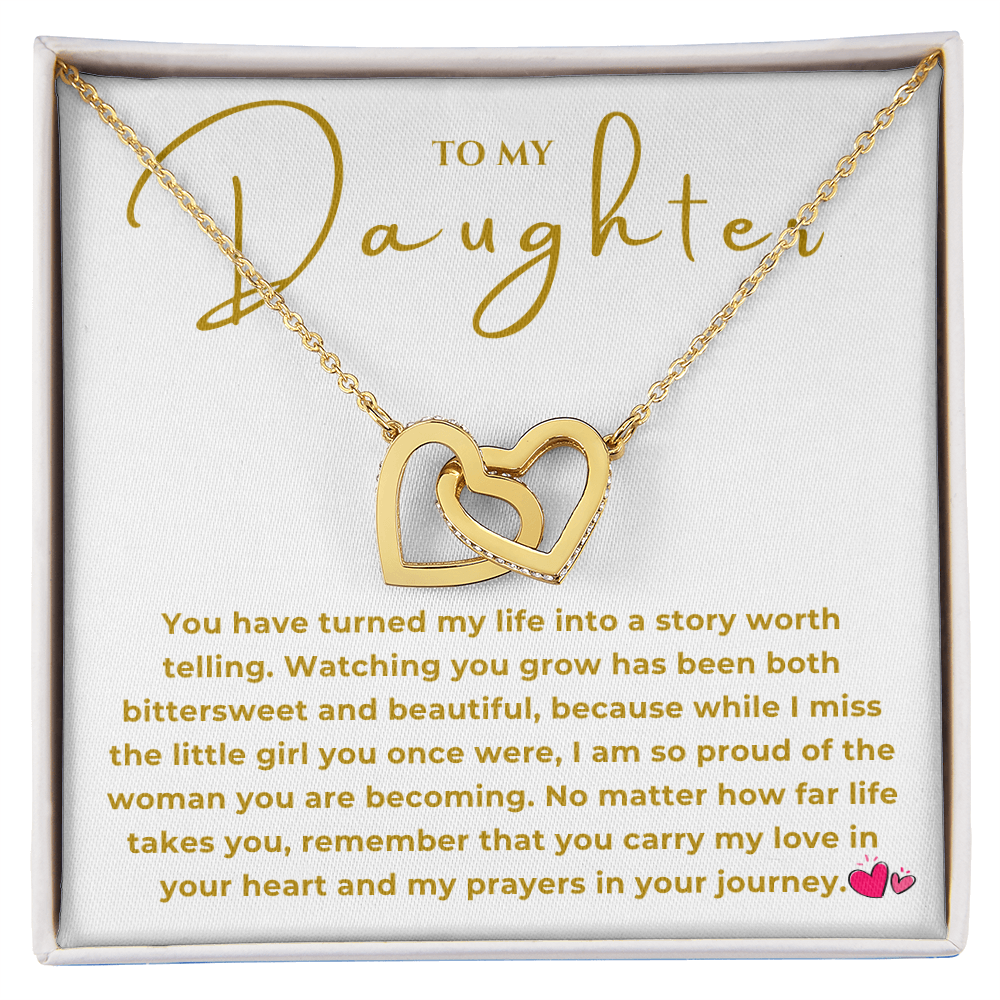 To My Daughter Interlocking Hearts Necklace
