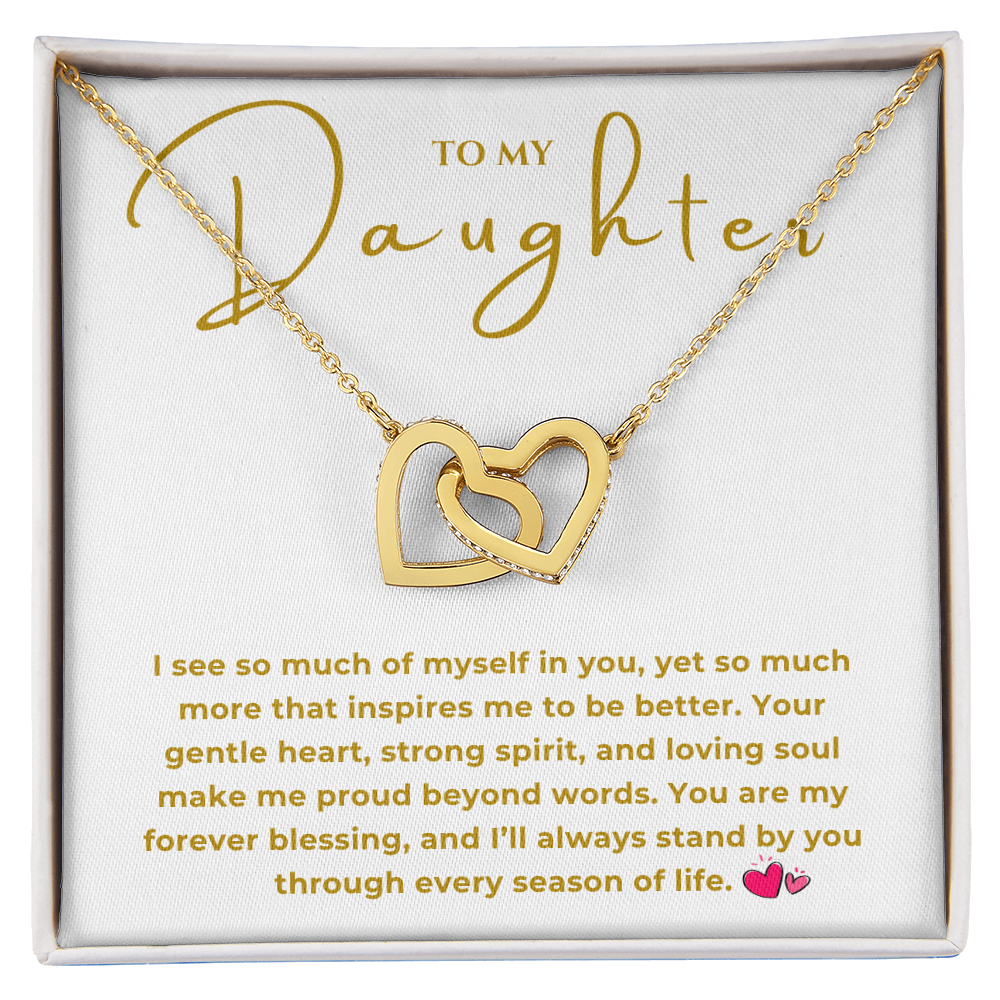 To My Daughter Interlocking Hearts Necklace
