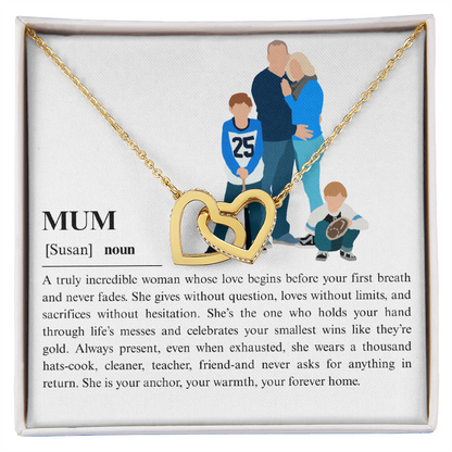 Personalized Mom Interlocking Hearts Necklace