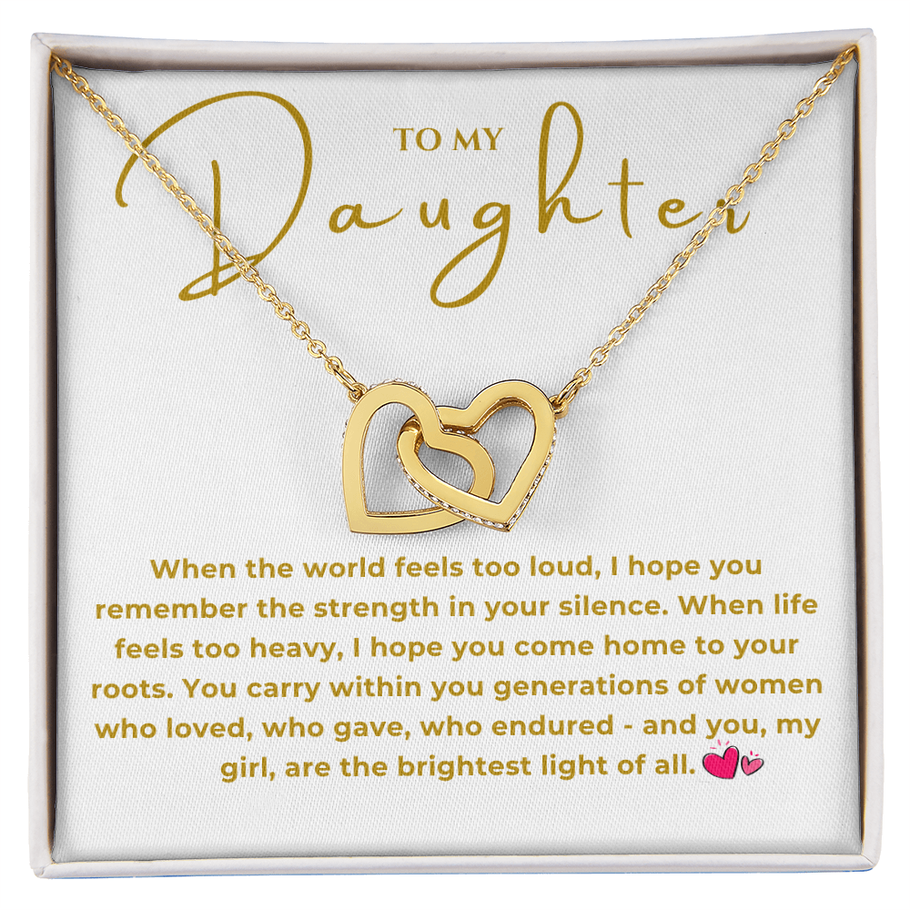 To My Daughter Interlocking Hearts Necklace