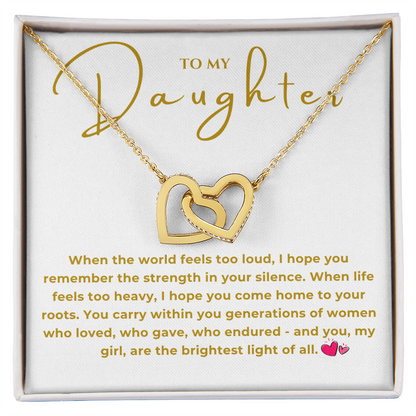 To My Daughter Interlocking Hearts Necklace