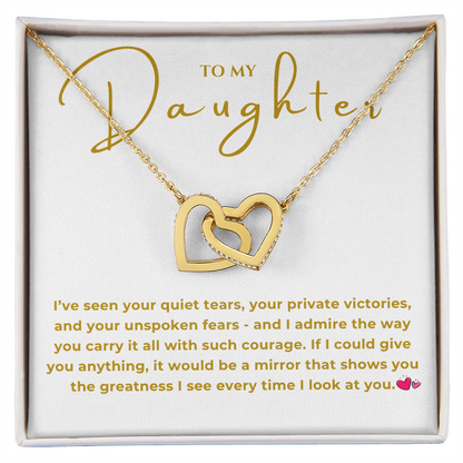 To My Daughter Interlocking Hearts Necklace