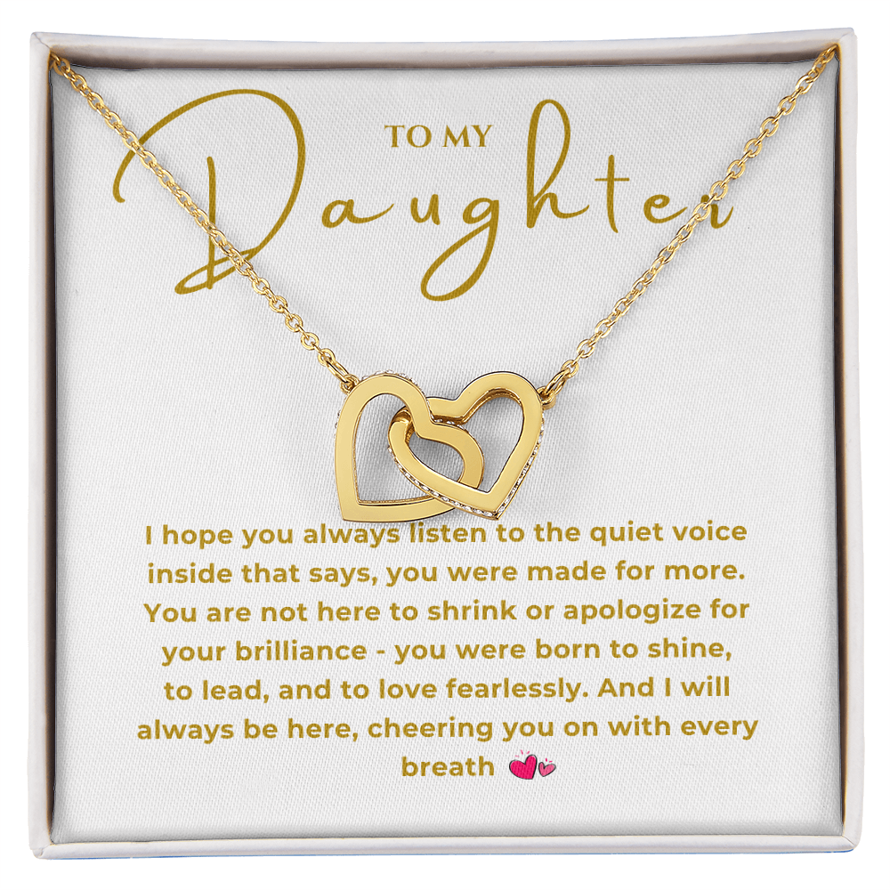 To My Daughter Interlocking Hearts Necklace