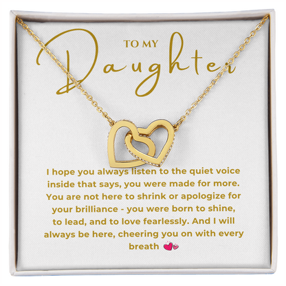 To My Daughter Interlocking Hearts Necklace