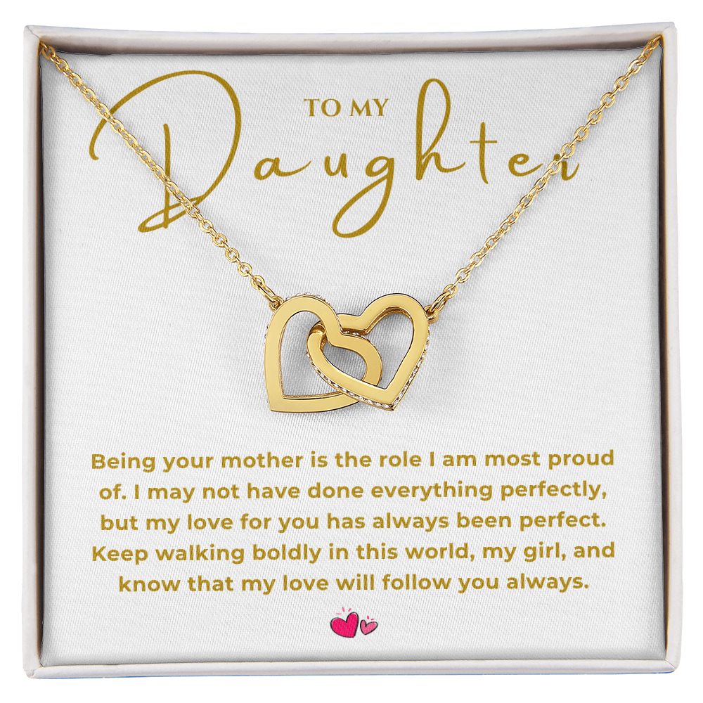 To My Daughter Interlocking Hearts Necklace