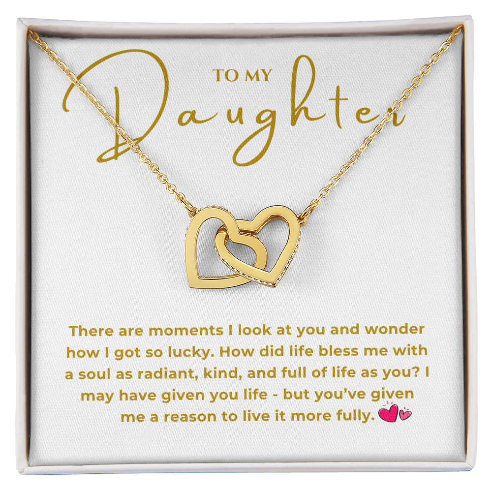 To My Daughter Interlocking Hearts Necklace