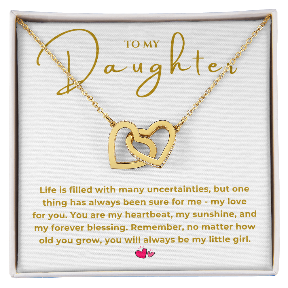 To My Daughter Interlocking Hearts Necklace