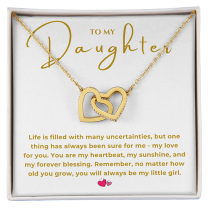 To My Daughter Interlocking Hearts Necklace