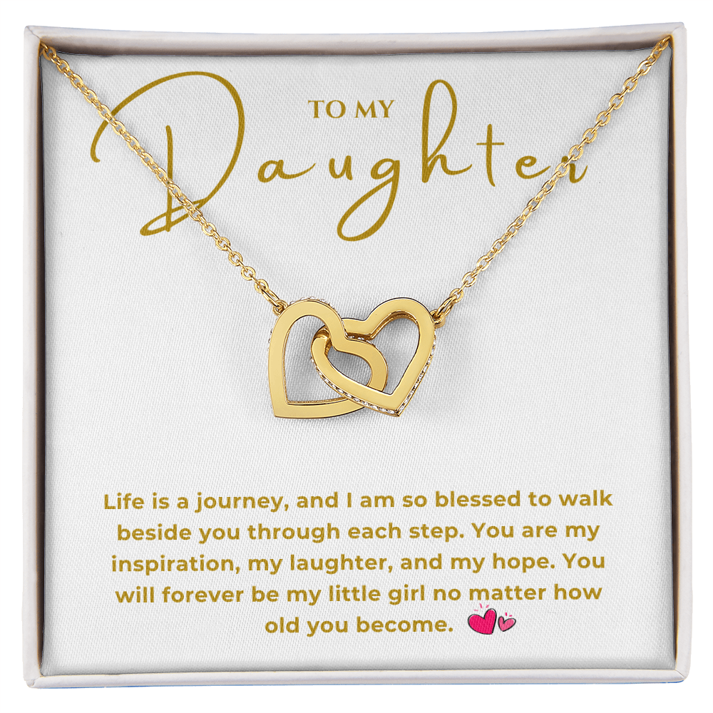 To My Daughter Interlocking Hearts Necklace