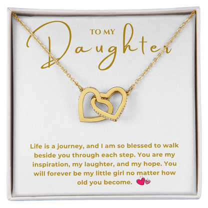To My Daughter Interlocking Hearts Necklace