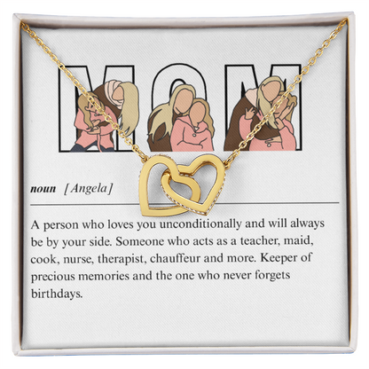 Personalized Mom Interlocking Hearts Necklace