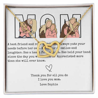 Personalized Mom Interlocking Hearts Necklace
