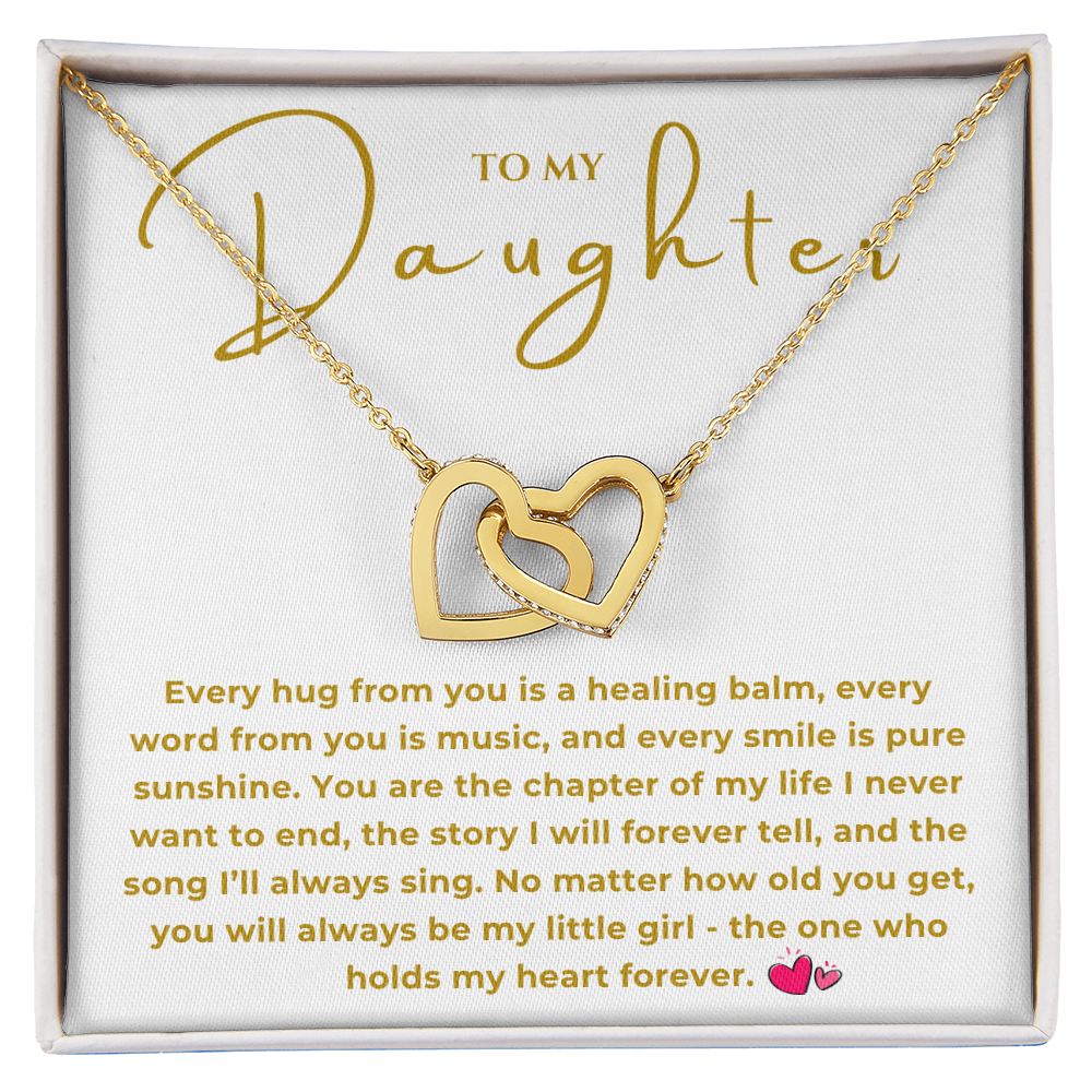 To My Daughter Interlocking Hearts Necklace