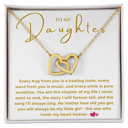To My Daughter Interlocking Hearts Necklace