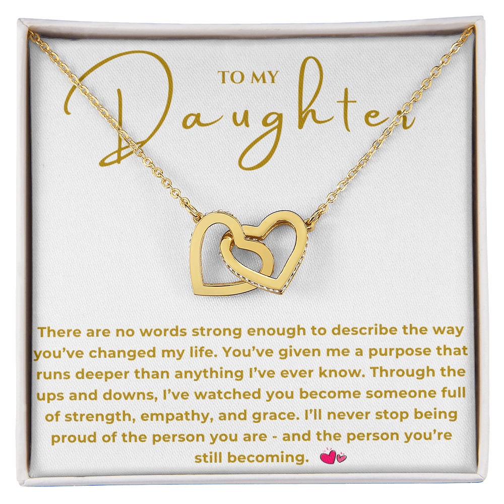 To My Daughter Interlocking Hearts Necklace
