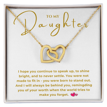 To My Daughter Interlocking Hearts Necklace
