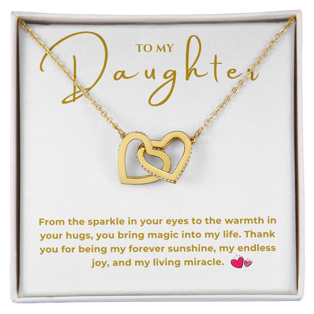 To My Daughter Interlocking Hearts Necklace