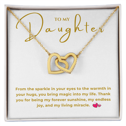 To My Daughter Interlocking Hearts Necklace