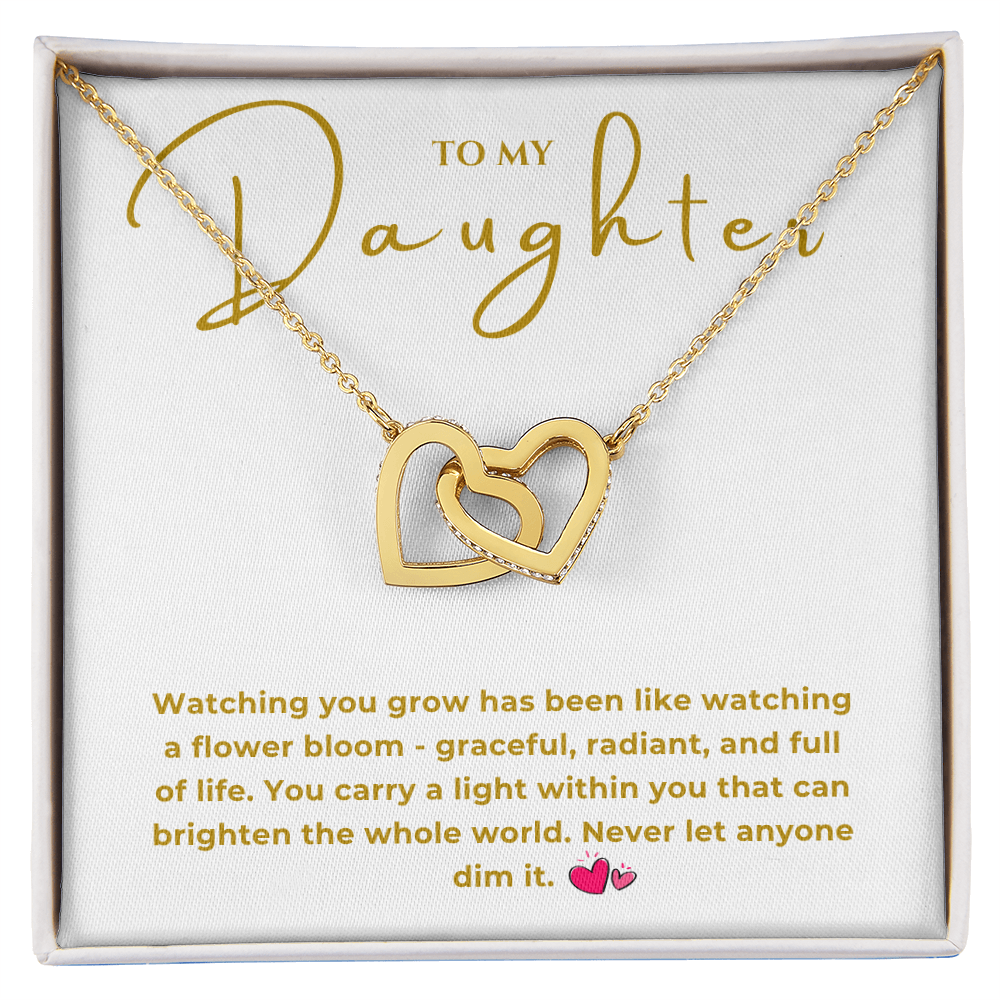 To My Daughter Interlocking Hearts Necklace